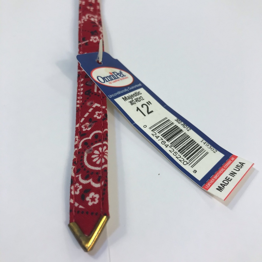 Omnipet Dog Pet Animal Collar Red Gold Paisley 12” - Picture 4 of 7